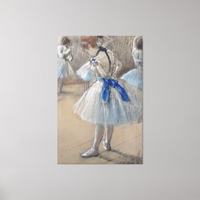 Blue Ribbon Dancer Edgar Degas Canvastryck (Framsida)