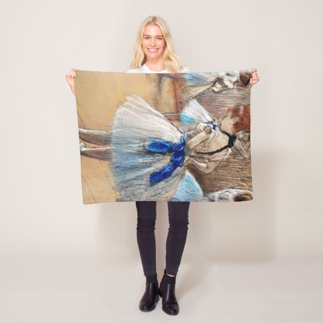 Blue Ribbon Dancer, Edgar Degas Fleecefilt (På plats)
