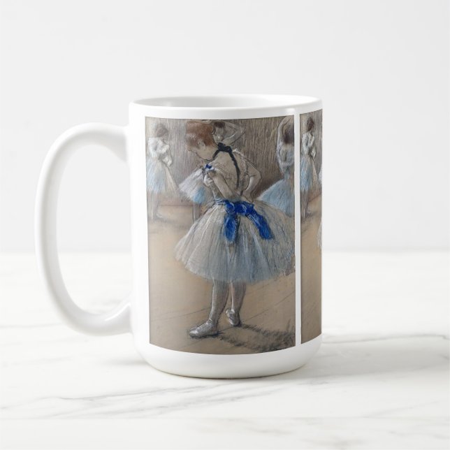 Blue Ribbon Dancer Edgar Degas Kaffemugg (Vänster)