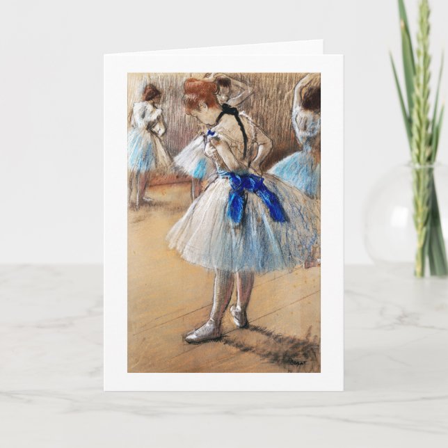 Blue Ribbon Dancer, Edgar Degas Kort (Framsida)