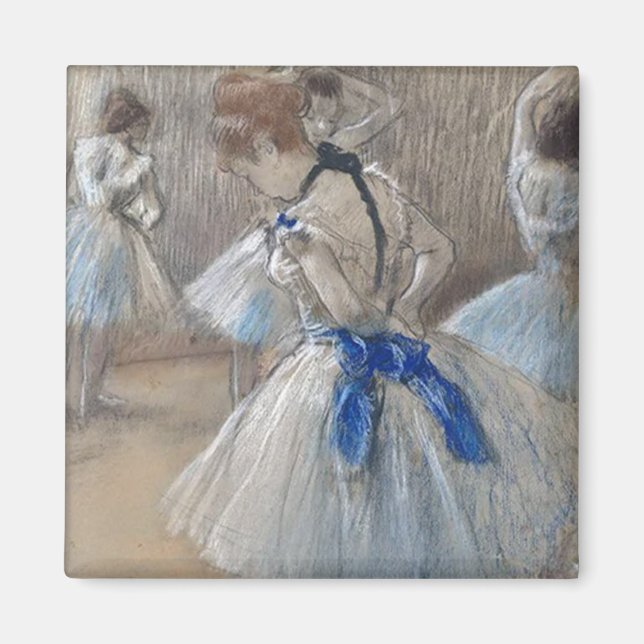 Blue Ribbon Dancer Edgar Degas Magnet (Framsidan)