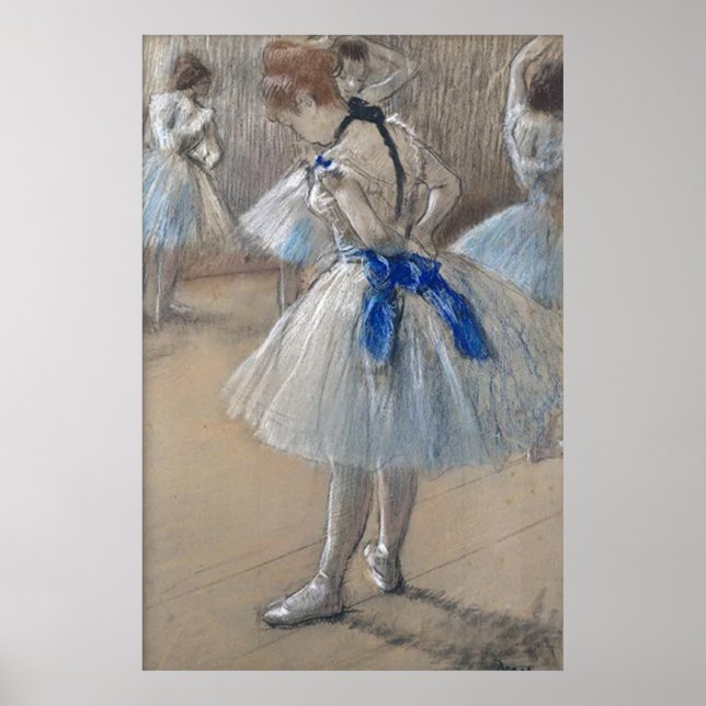 Blue Ribbon Dancer Edgar Degas Poster (Framsidan)