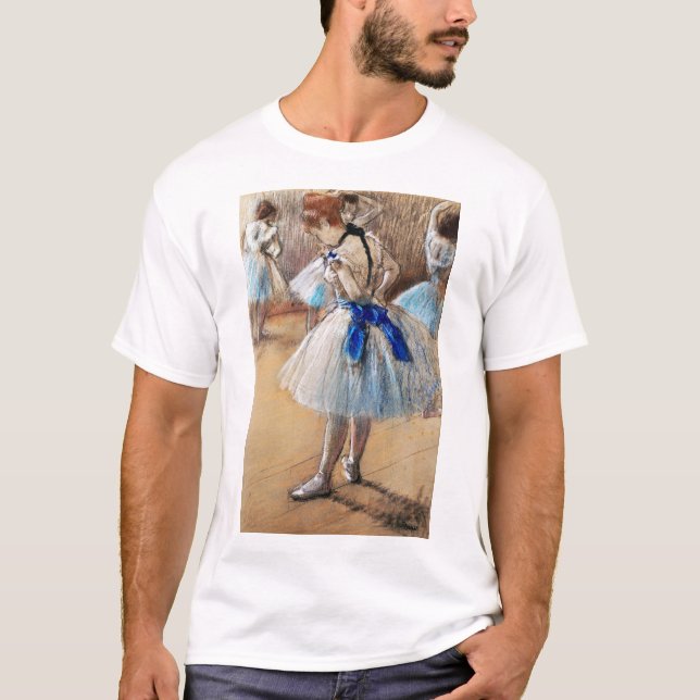 Blue Ribbon Dancer, Edgar Degas T Shirt (Framsida)