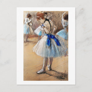 Blue Ribbon Dancer, Edgar Degas Vykort