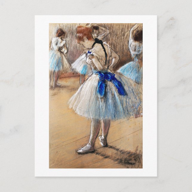 Blue Ribbon Dancer, Edgar Degas Vykort (Framsida)