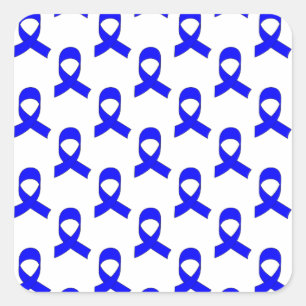Blue Ribbon Mönster Fyrkantigt Klistermärke