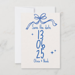 Blue Ribbon Save the Date Card OSA Kort