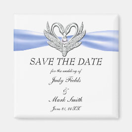 Blue Ribbon Silver Svanar Spara datum magneter