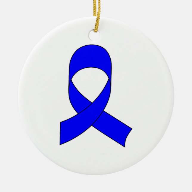 Blue Ribbon Teckning Julgransprydnad Keramik (Framsidan)