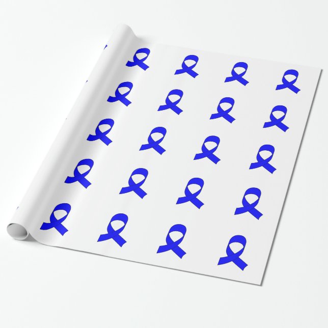 Blue Ribbon Teckning Presentpapper (Utrullad)