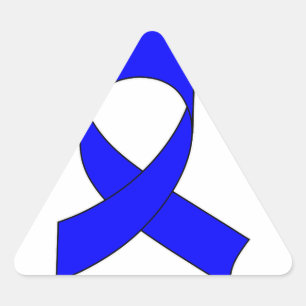 Blue Ribbon Teckning Triangelformat Klistermärke