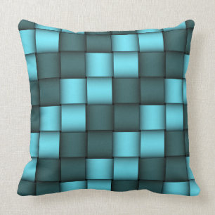 Blue Ribbon Weave Mönster Dekorativ kudde. Kudde