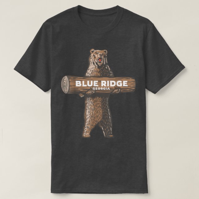 Blue Ridge Georgia GA Growling Bear Vacation Souve T Shirt (Design framsida)