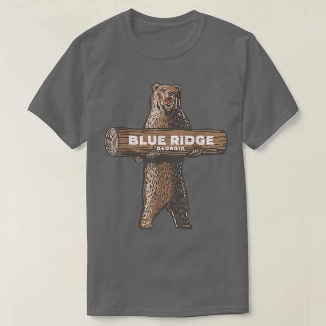 Blue Ridge Georgia GA Growling Bear Vacation Souve T Shirt (Design framsida)