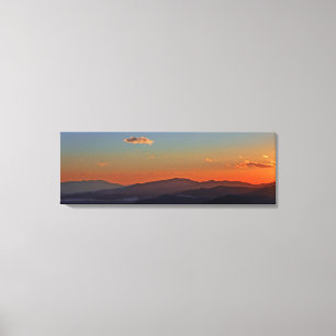 Blue Ridge Mountain Sunset Panorama Kanvastryck