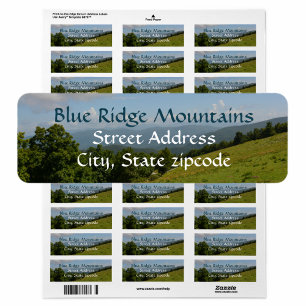 Blue Ridge Mountains Fotografisk Returadress Etikett