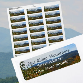 Blue Ridge Mountains höstlövverk Returadress Etikett