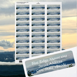 Blue Ridge Mountains i moln Returadress Etikett