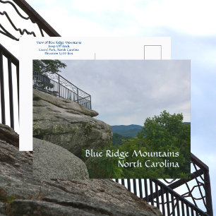 Blue Ridge Mountains Jump Off Rock NC Fotografisk Vykort