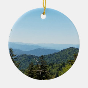 Blue Ridge Mountains nära Cherokee, North Carolin Julgransprydnad Keramik