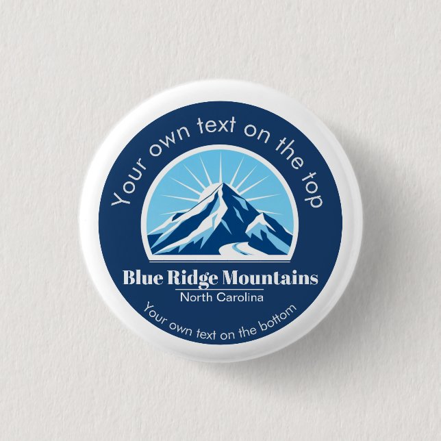 Blue Ridge Mountains NC skidestination souvenir  Knapp (Framsida)
