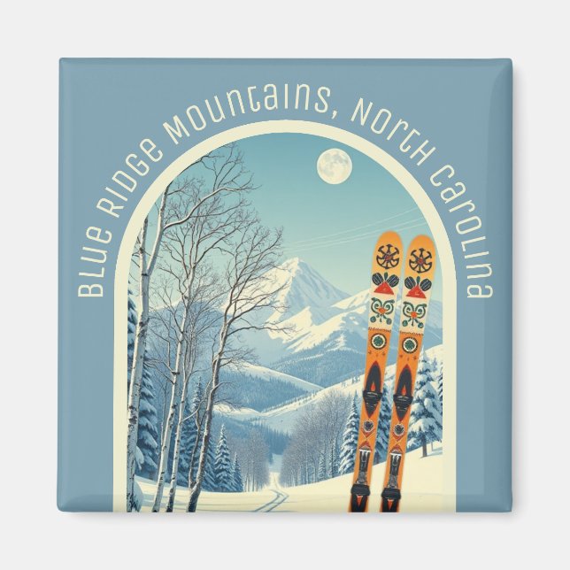 Blue Ridge Mountains North Carolina ski Magnet (Framsidan)