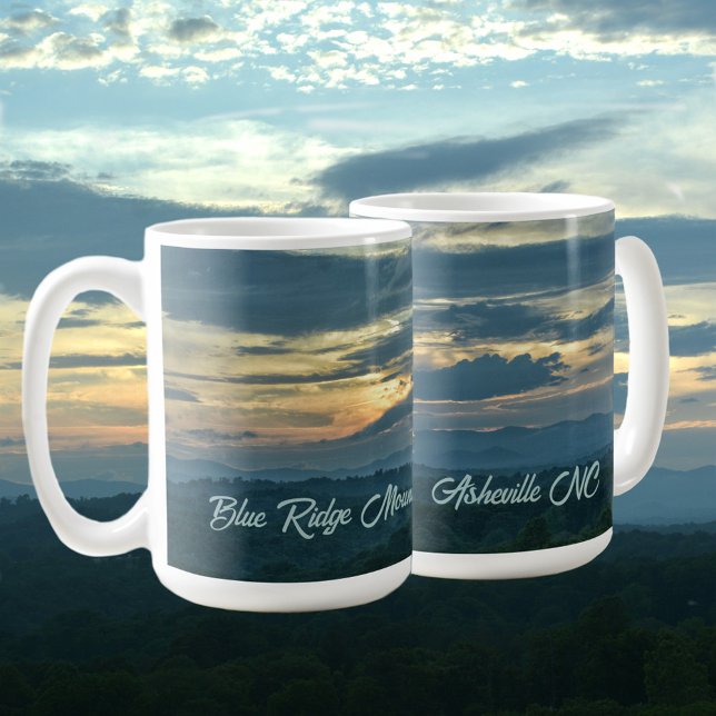 Blue Ridge Mountains Solnedgång Asheville NC Kaffemugg (Skapare uppladdad)
