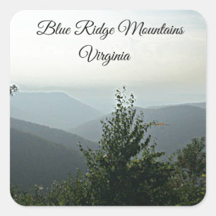 Blue Ridge Mountains, Virginia Fyrkantigt Klistermärke