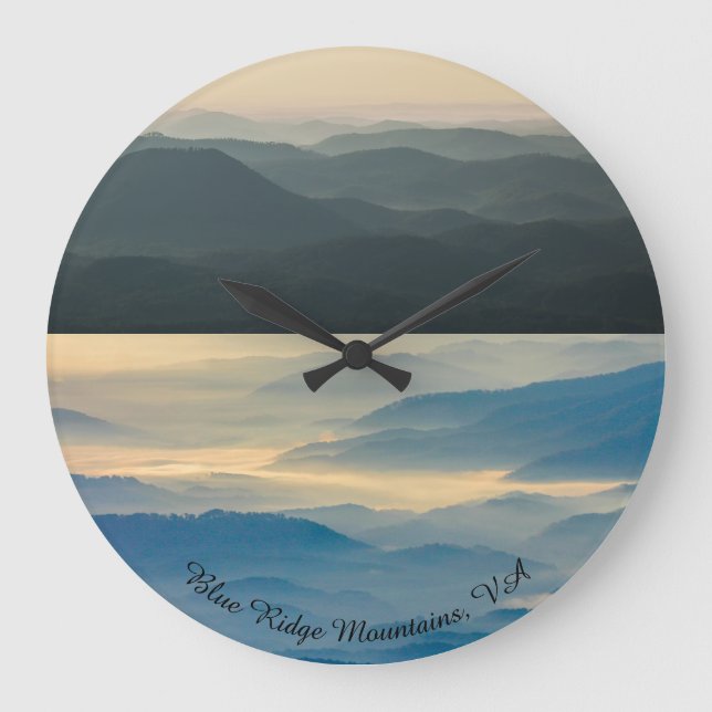 Blue Ridge Mountains Virginia Wall Clock Stor Klocka (Framsida)