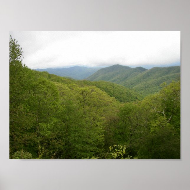 Blue Ridge Mtns från Blue Ridge Parkway, NC Poster (Framsidan)