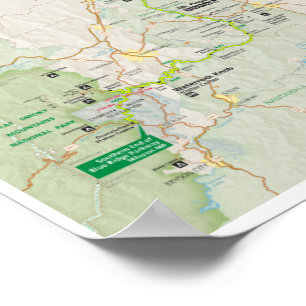 Blue Ridge Parkway 2026 kartposterkarta Poster