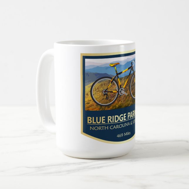 Blue Ridge Parkway (bike2) Kaffemugg (Framsida vänster)