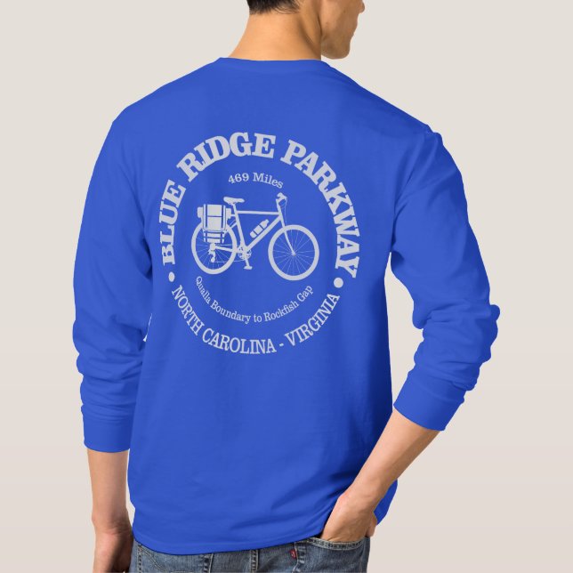 Blue Ridge Parkway (cykling) T Shirt (Baksida)