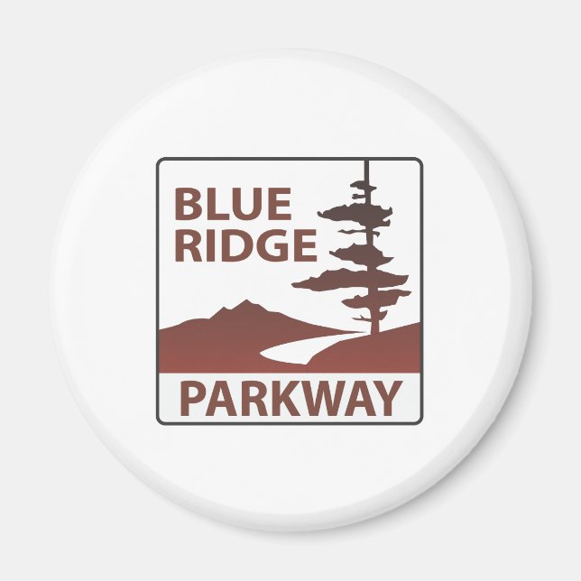 Blue Ridge Parkway Highway Resa Magnet (Framsidan)