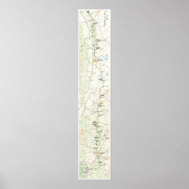 Blue Ridge Parkway karta poster (Framsidan)