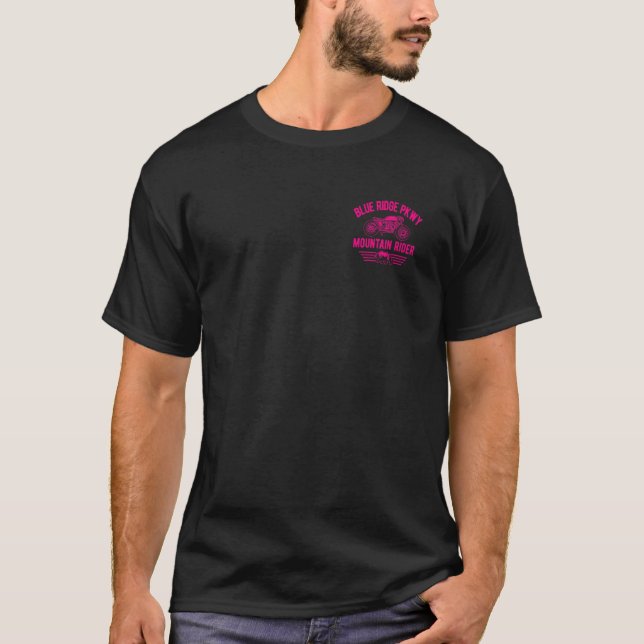 Blue Ridge Parkway Motorcycle Retro Design T Shirt (Framsida)