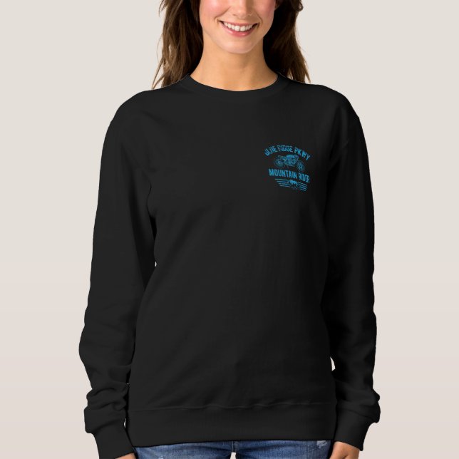 Blue Ridge Parkway Motorcycle Retro Distressed 1 T Shirt (Framsida)