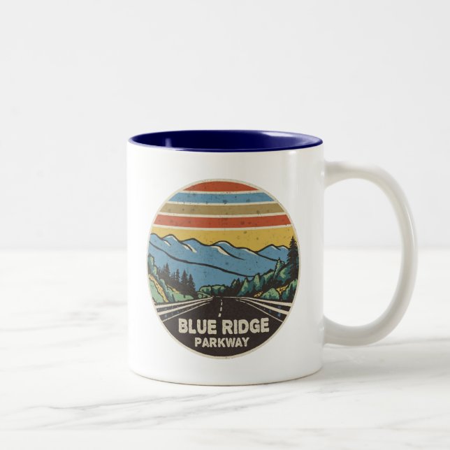 Blue Ridge Parkway Mountains Två-Tonad Mugg (Höger)