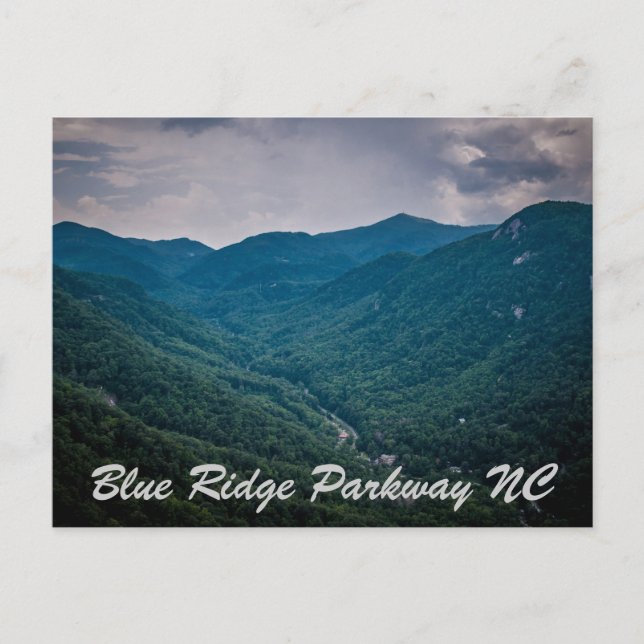 Blue Ridge Parkway NC Vykort (Framsida)