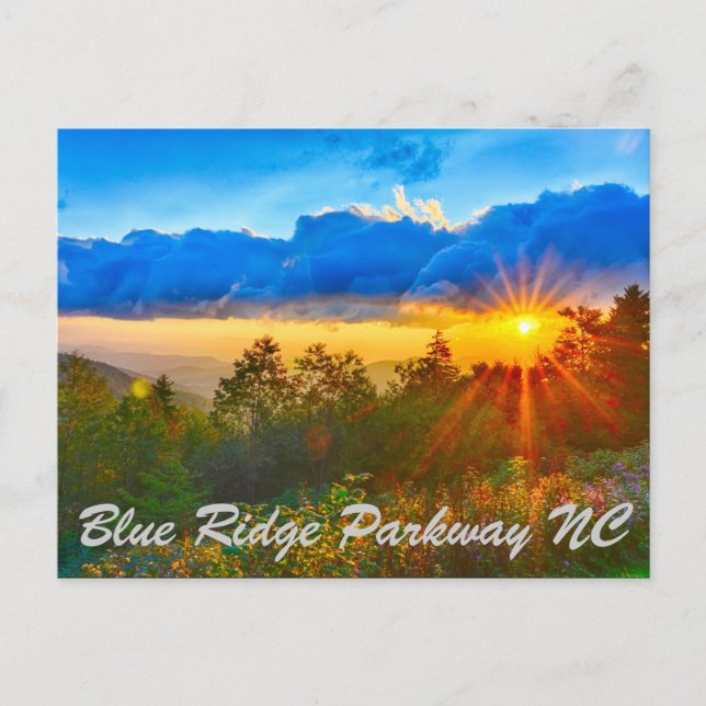 Blue Ridge Parkway NC Vykort (Framsida)