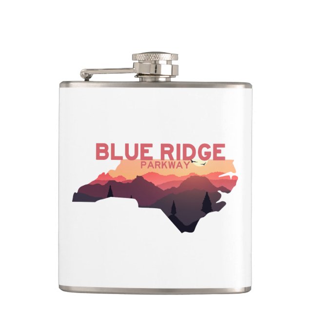 Blue Ridge Parkway North Carolina Karta Fickplunta (Framsidan)