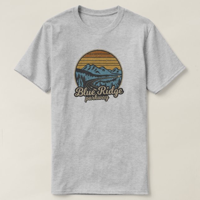Blue Ridge Parkway Retro T Shirt (Design framsida)