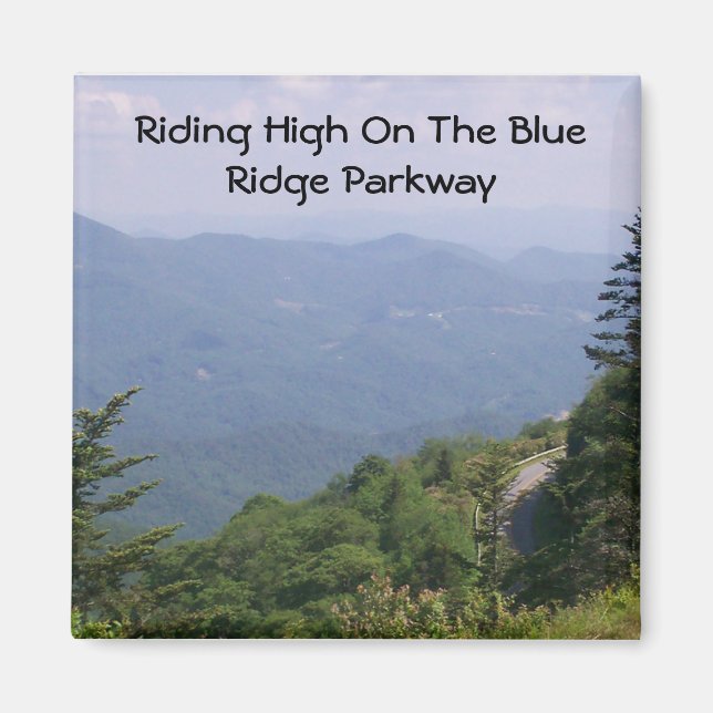 Blue Ridge Parkway Road med berg Magnet (Framsidan)