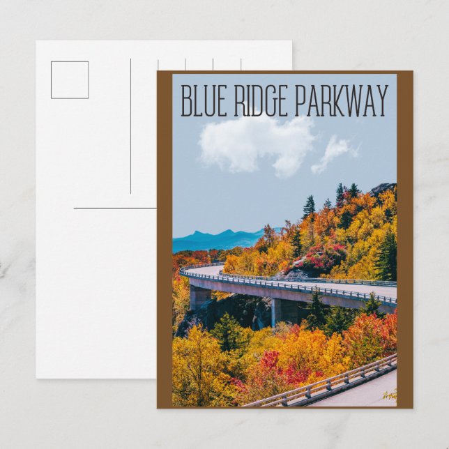 Blue Ridge Parkway Scenic Byway Virginia NC Vykort (Fram/baksida)