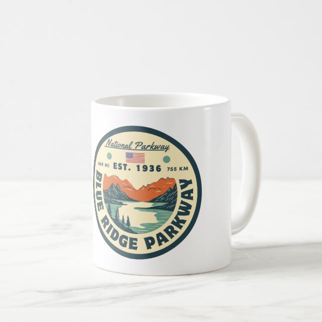  Blue Ridge Parkway Scenic Byway Virginia North C Kaffemugg (Framsida höger)