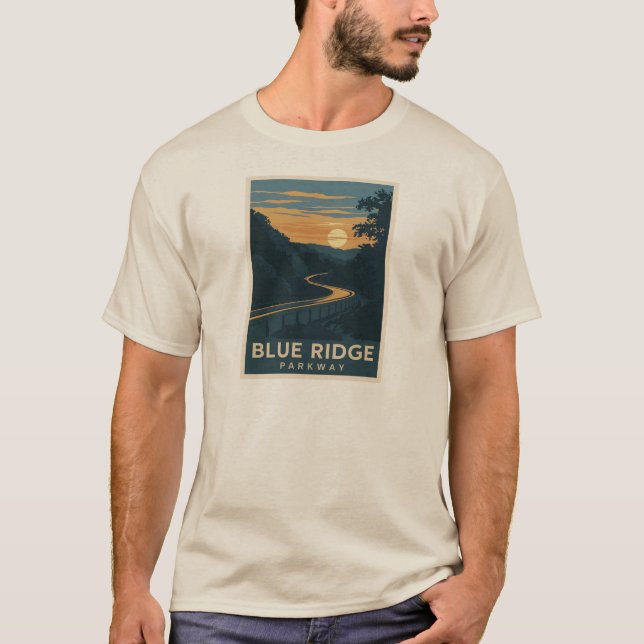 Blue Ridge Parkway Sunset T Shirt (Framsida)
