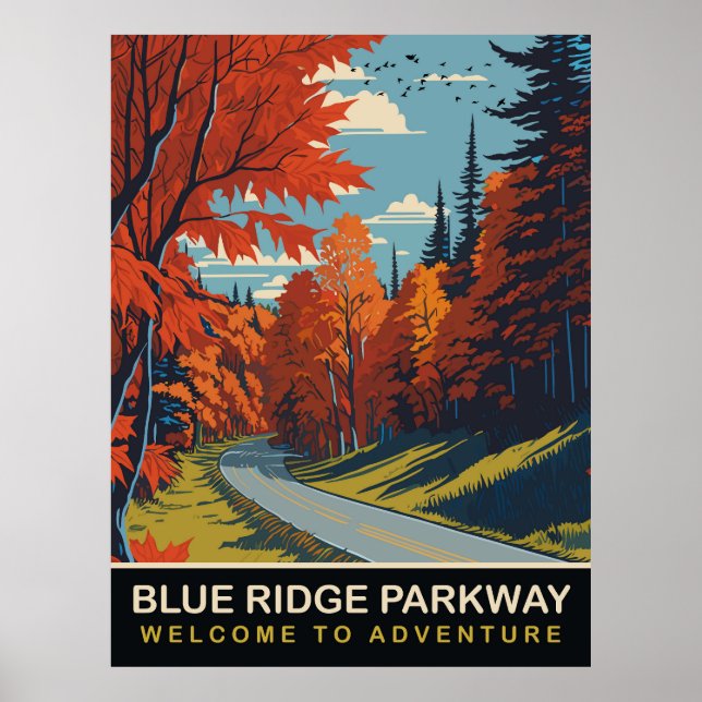 Blue Ridge Parkway, Travel Poster (Framsidan)