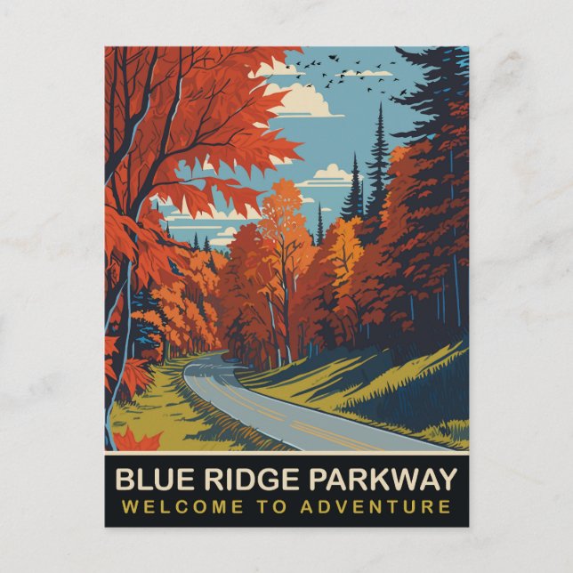 Blue Ridge Parkway, Travel Vykort (Framsida)