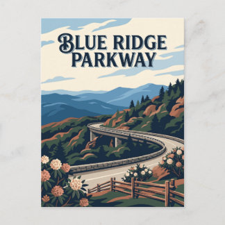 Blue Ridge Parkway VA NC Retro Vintage Affisch Vykort