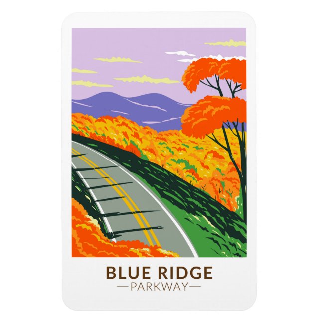 Blue Ridge Parkway-Vintage Magnet (Vertikal)
